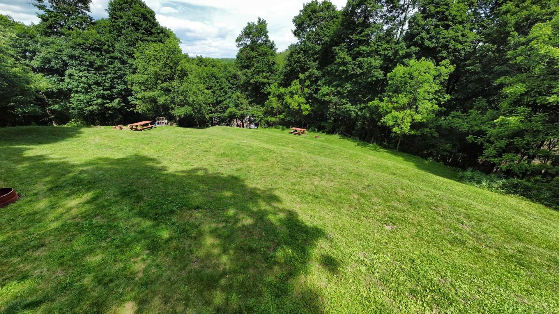 The primitive campground at the Tunnel Hotel near the Great Allegheny Passage in Frostburg, Maryland